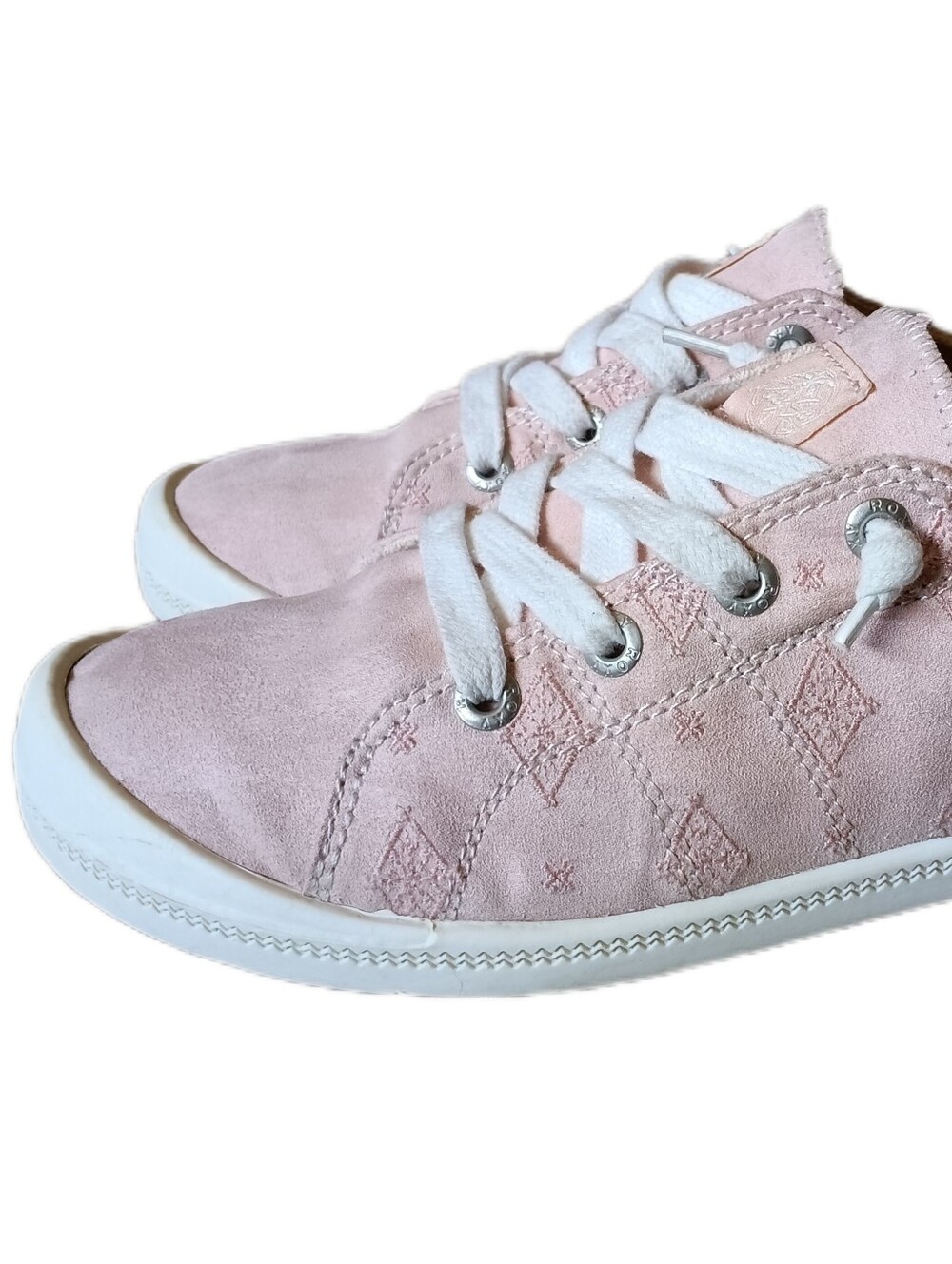 🩷 Roxy Bayshore II Pink Slip-on Sneakers Shoes Womens 9.5 Memory Foam Summer - Picture 5 of 14